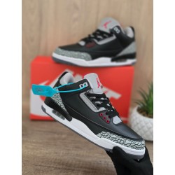 Jordan 3 negra logo rojo