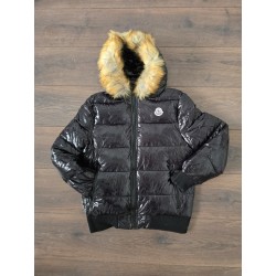 Abrigo moncler negro pelo