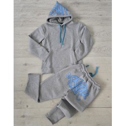 Chandals syna gris logo azul