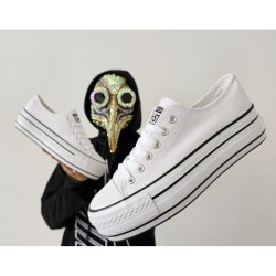 Convers Triple Blanca Tela...